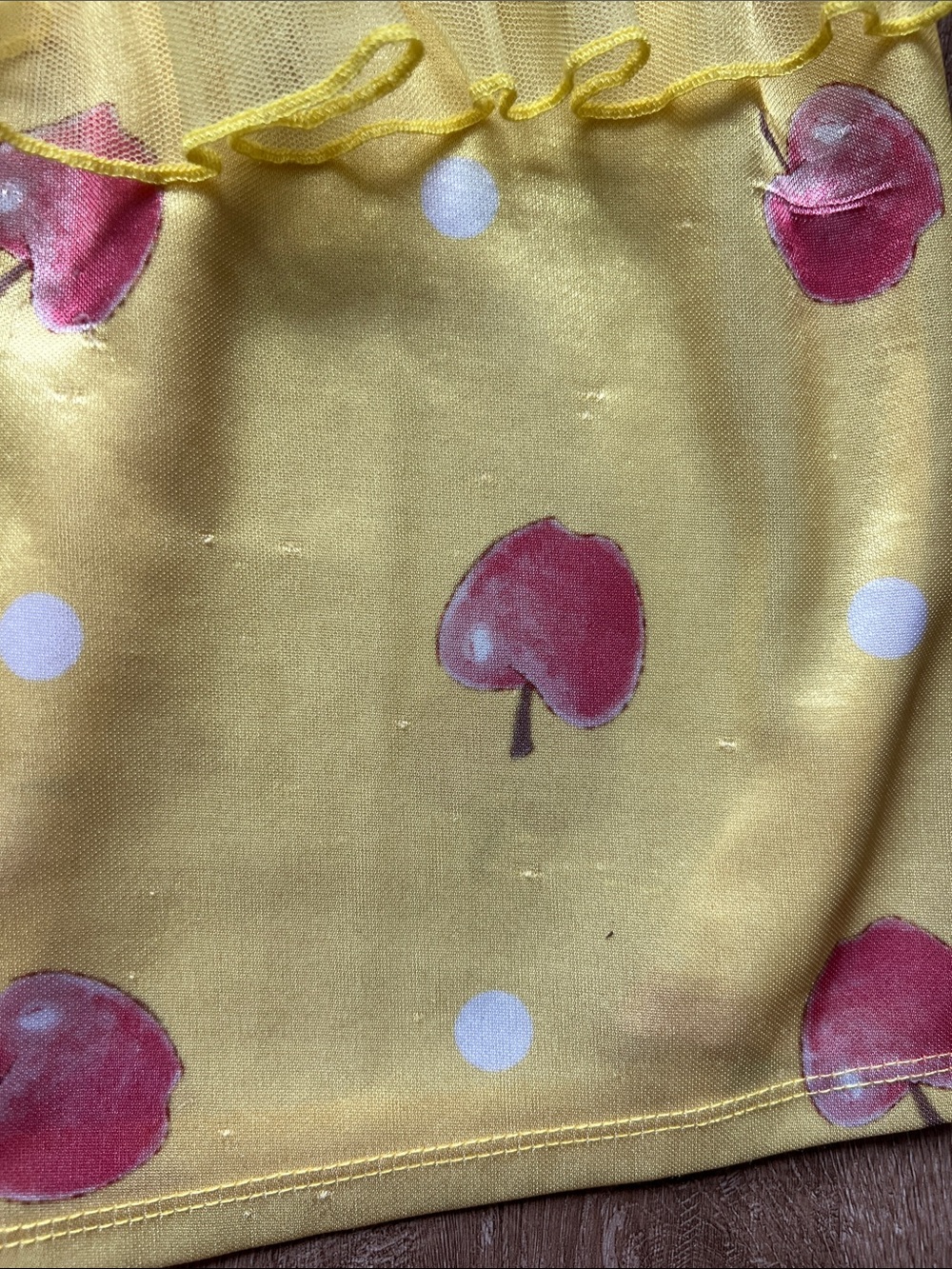 Disney Snow White Girls Nightgown in Royal Blue with Yellow & Red Apples Size 6 - Picture 15 of 16